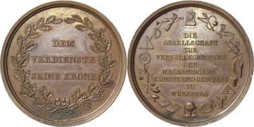 Brons medaille ohne Jahr Wuerzburg-stadt, Verzenden