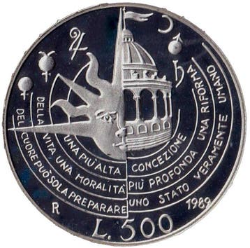 Italië. 500 Lire 1989 Tommaso Campanella  Proof with Box, Postzegels en Munten