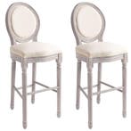 vidaXL Barkrukken 2 st linnen wit, Verzenden, Nieuw