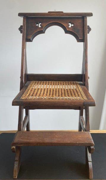 Stoel - Hout, Rattan - Neogotische Kerkstoel