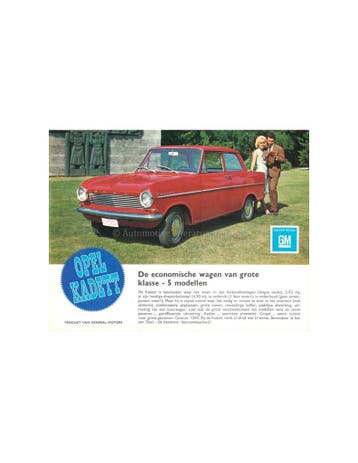1964 OPEL KADETT A PROGRAMMA BROCHURE NEDERLANDS, Ophalen of Verzenden