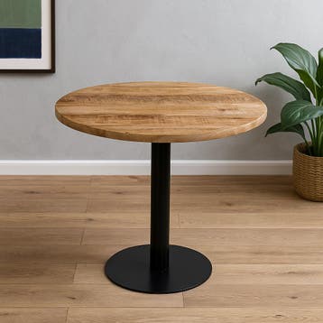 Mangohout Horecatafel Rond Ø80 cm, Huis en Inrichting, Tafels | Eettafels, Verzenden, Rond, Nieuw, Industriële meubels