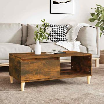 vidaXL Salontafel 90x50x36,5 cm bewerkt hout gerookt, Verzenden, Nieuw