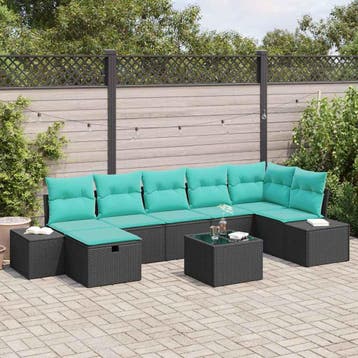 vidaXL Bankstel 5 st poly rattan, Verzenden