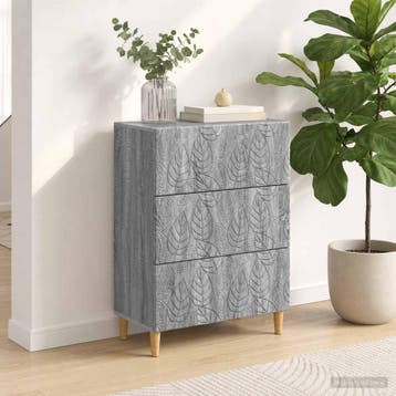 vidaXL Ladekast Grijs Sonoma 66 x 34,5 x 90 cm Bewerkt hout, Verzenden, Nieuw