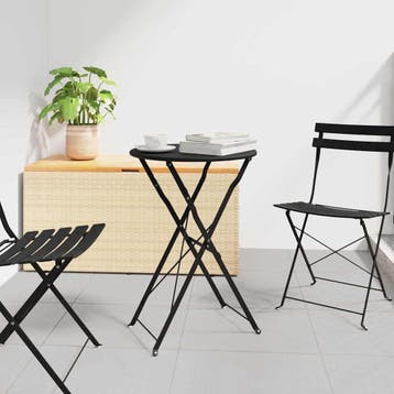 vidaXL Bistrotafel Antraciet Ø 50 x 71 cm Poedergecoat staal, Tuin en Terras, Verzenden, Nieuw