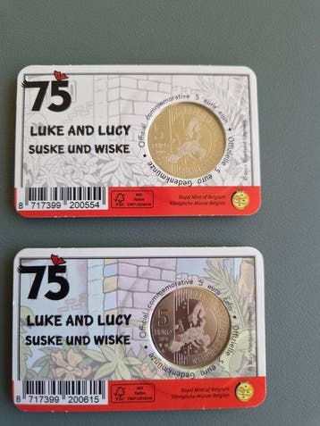 België. 5 Euro 2020 Bob et Bobette (2 coincards) (Zonder