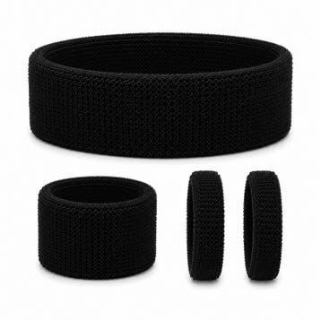 Haarband Sport 5cm - Zweetbandje - Haarelastiek - Zwart -