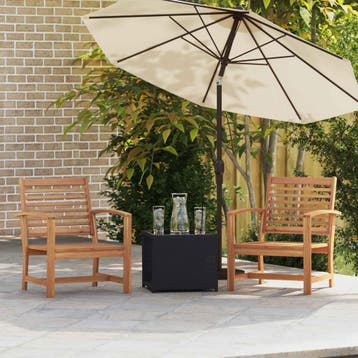 vidaXL Stoel 2 Stuk Bruin 65 x 60 x 76,5 cm Massief Teakhout, Verzenden, Nieuw