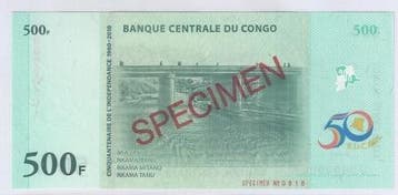 Congo Kongo Pick 100 s 500 Francs 2010 Specimen Vz / Vz-st, Verzenden, België