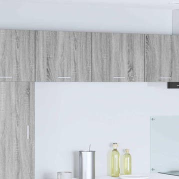 vidaXL Hangkast 2 st Grijs Sonoma en Wit Bewerkt hout, Verzenden, Nieuw