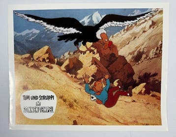 Tintin - 4 affichettes Le Temple du Soleil - En Allemand - 4, Livres