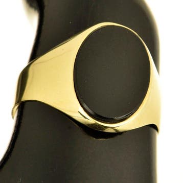 Ring - 18 karaat Geel goud Onyx