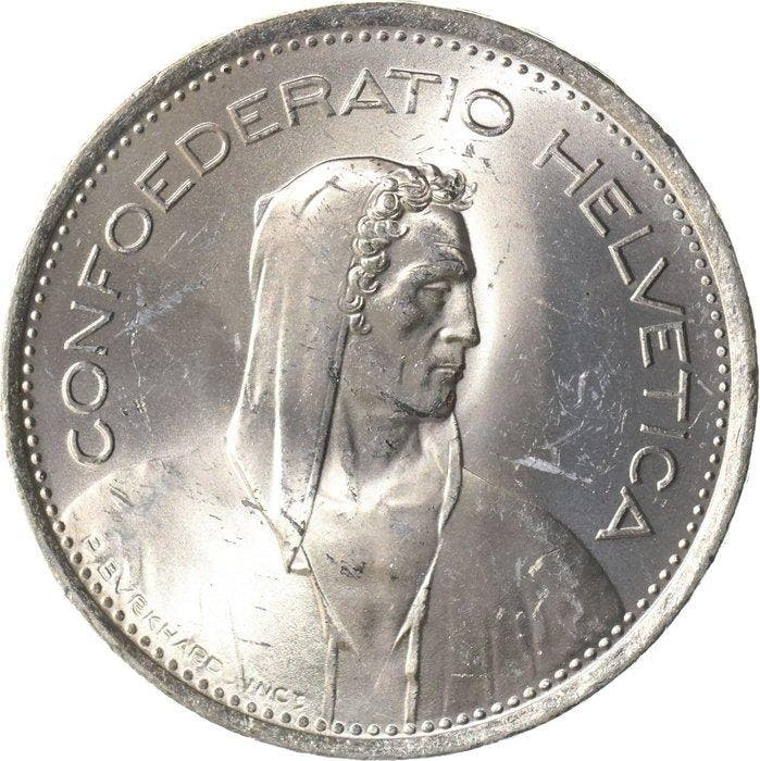 Zwitserland. 5 Francs 1969 B KWALITEIT (Zonder minimumprijs), Timbres & Monnaies, Monnaies | Europe | Monnaies non-euro