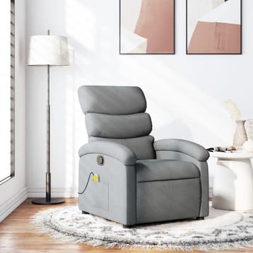 vidaXL Massagestoel met lichtgrijze stof, Verzenden, Nieuw