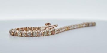 Armband - 18 karaat Roségoud - 4.15ct. tw. Diamant