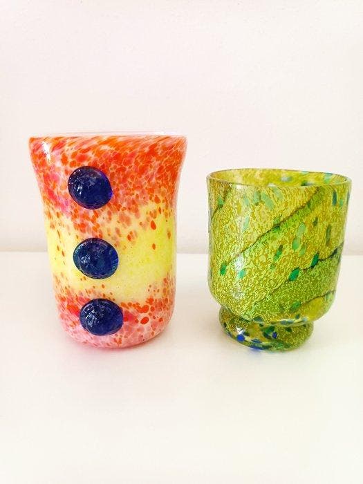 barovier e toso per goti de fornasa e martini per vaso con, Antiek en Kunst, Antiek | Glaswerk en Kristal