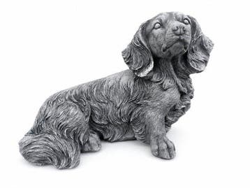 Statue, beautiful finished statue dachshund long hair - 25