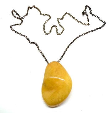 Collier pendentif en ambre naturel balte ancien 34,0 - Ambre