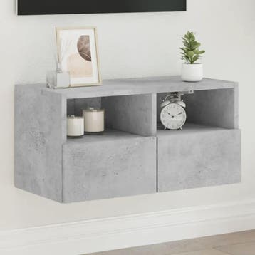 vidaXL Tv-wandmeubel 60x30x30 cm bewerkt hout betongrijs, Verzenden, Nieuw