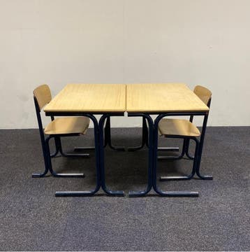 complete schoolset Galvanitas 12 stuks tafels + stoelen, Huis en Inrichting, Gebruikt, Hout, Vijf, Zes of meer stoelen