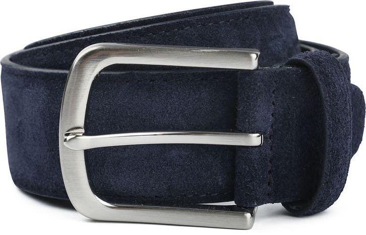 Suitable Riem Suède Leer Navy maat 95 Heren, Kleding | Heren, Riemen en Ceintuurs, Riem of Ceintuur, Nieuw, Echt leder, Verzenden