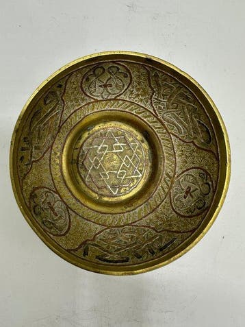 Mamluk revival bowl - Zilver, Koper, Messing - Egypte - late, Antiek en Kunst