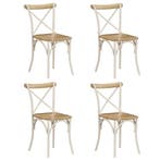 vidaXL Kruisstoelen 4 st massief mangohout wit, Verzenden