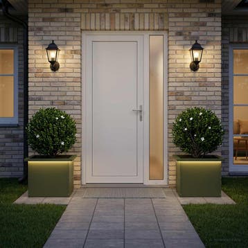 vidaXL Tuinplantenbak met led 2 st Olijfgroen 30 x 40 x 30, Verzenden, Nieuw