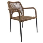 Stoel | PVC Rotan/Aluminium | Cognac | Grijs Frame |, Verzenden, Nieuw in verpakking