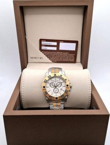 Mercury Mens Chronograph Rose Gold Swiss Made, New Full Set