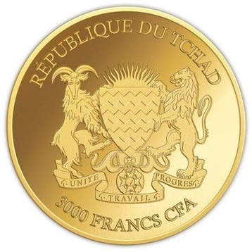 Tsjaad. 3000 Francs 2024 10 x 1/1000 oz .999 Fine Gold Most