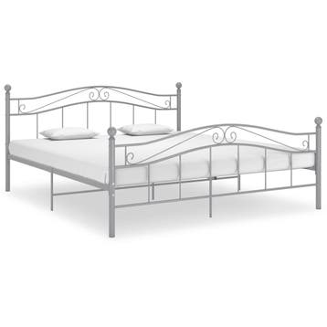 vidaXL Bedframe zonder matras metaal grijs 140x200 cm, Huis en Inrichting, Slaapkamer | Bedden, Verzenden, Nieuw