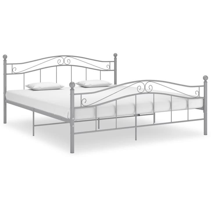 vidaXL Bedframe zonder matras metaal grijs 140x200 cm, Huis en Inrichting, Slaapkamer | Bedden, Nieuw, Verzenden