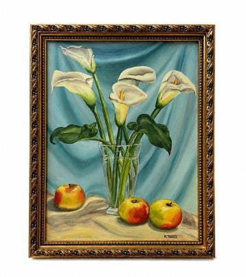 A. Torres (XX) - Calla Lilies & Apples Still Life