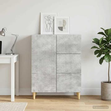 vidaXL Dressoir met lade Betongrijs 66 x 34,5 x 90 cm, Huis en Inrichting, Kasten | Dressoirs, Verzenden, Nieuw