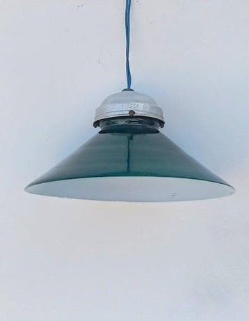 Plafondlamp - opalijn glas - groene opaallamp