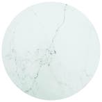vidaXL Tafelblad Ø60x0,8 cm gehard glas met marmeren design, Verzenden