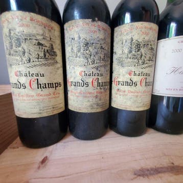 2000 x 3 Chateau Grands Champs , 2000 Chateau Haut Gachin,, Collections, Vins