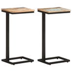 vidaXL Bijzettafels 2 st 31,5x24,5x64,5 cm massief, Verzenden, Nieuw