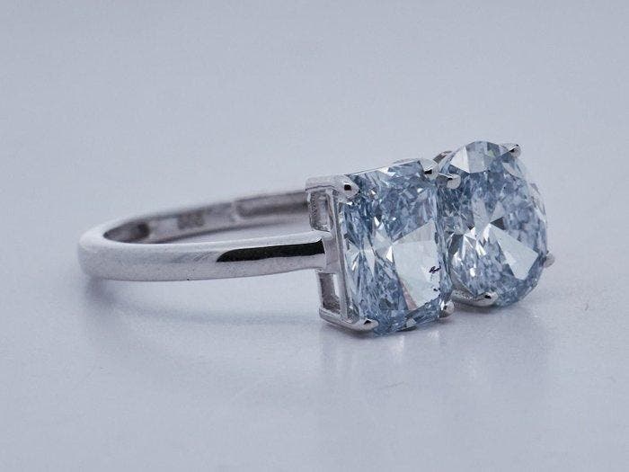 Zonder minimumprijs - Ring - 14 karaat Witgoud - 2.14ct. tw., Bijoux, Sacs & Beauté, Bagues