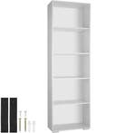 tectake Boekenrek Lexi 5 vakken 60x30x190cm - wit, Huis en Inrichting, Verzenden, Nieuw