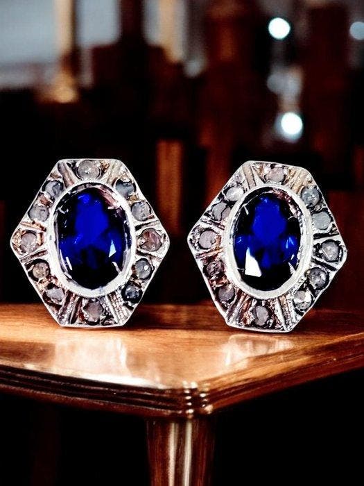 Sans prix de réserve - Boucles doreilles - 9 carats Argent,, Bijoux, Sacs & Beauté, Boucles d'oreilles