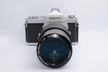 Nikon NIKOMAT FTN Silver + 80-200mm f/4.5 Analoge camera, Nieuw