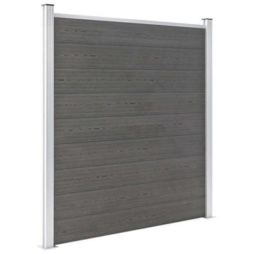 vidaXL Schutting 180x186 cm HKC grijs, Verzenden, Nieuw