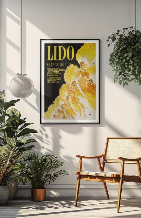 René Gruau - Lido Paris “Grand Jeu” | litografia Cravenne,, Antiquités & Art, Art | Dessins & Photographie