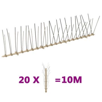 vidaXL Vogel- en duivenpinnen met 4 rijen 20 st 10 m, Verzenden