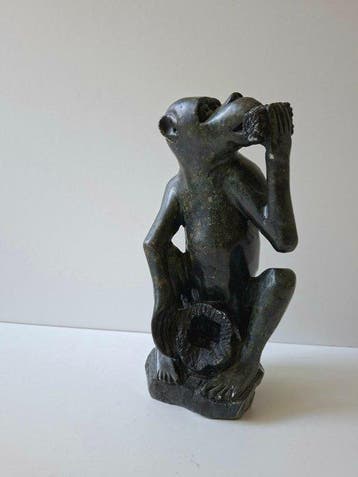 Shona aap met maïskolf - sculptuur - Shona - Zimbabwe
