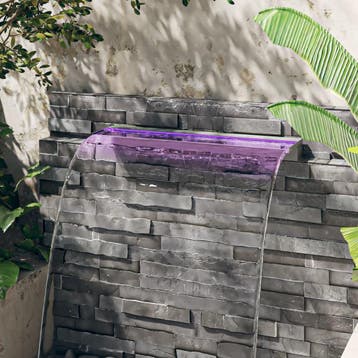 vidaXL Watervaloverlaat met RGB LEDs 90 cm roestvrij staal, Verzenden, Nieuw