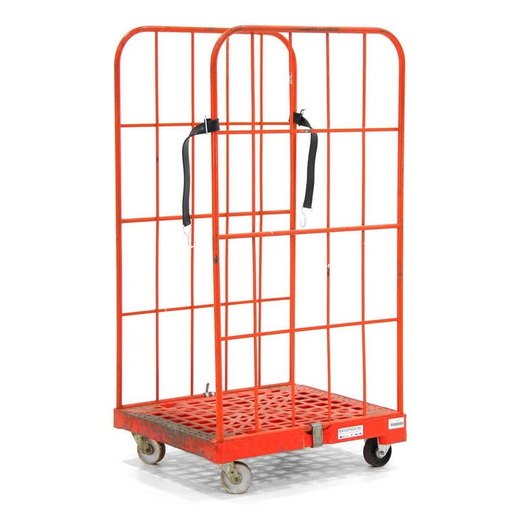 Gebruikte 2-Heks rolcontainer insteekhekken + 2 nylon, Bricolage & Construction, Chariots de transport, Enlèvement ou Envoi